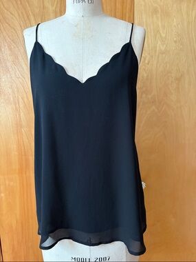 Naked Zebra scalloped neck spaghetti strap cami size m